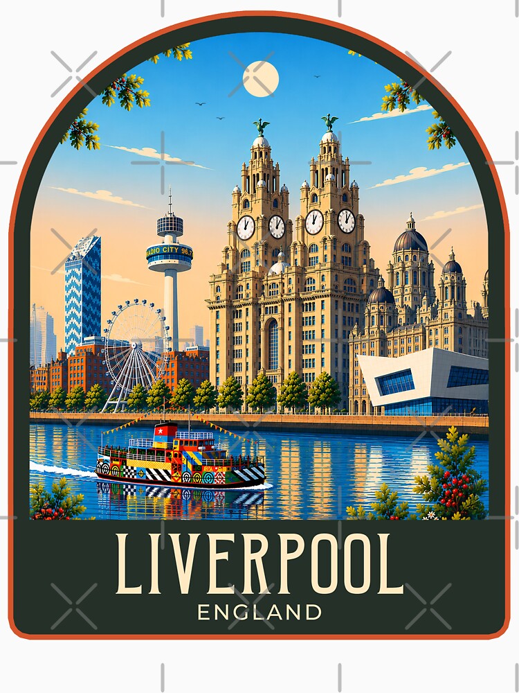 Liverpool Vintage Travel Illustration by HomeLivingCo