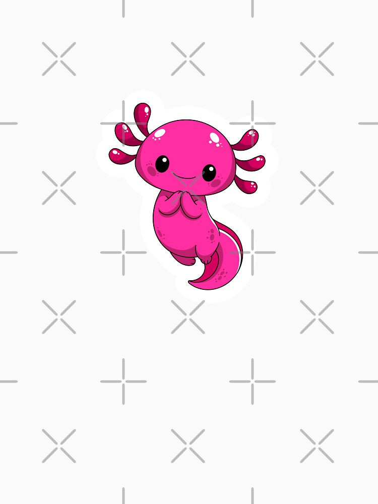 Cute Pink Axolotl Sticker – Sweet Kawaii Animal Illustration by DesgnsxGifts