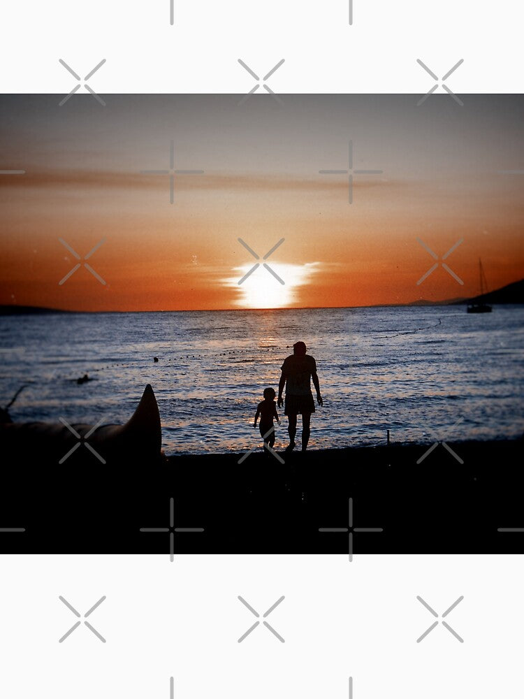 Sunset Father and Son on the beach by terrordrome