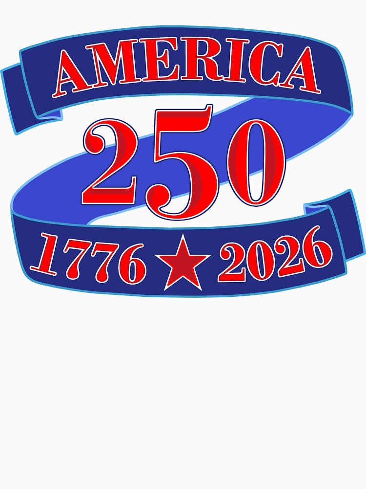 America 250 Blue Ribbon 1776 2026 Patriotic Semiquincentennial Birthday by theartofvikki