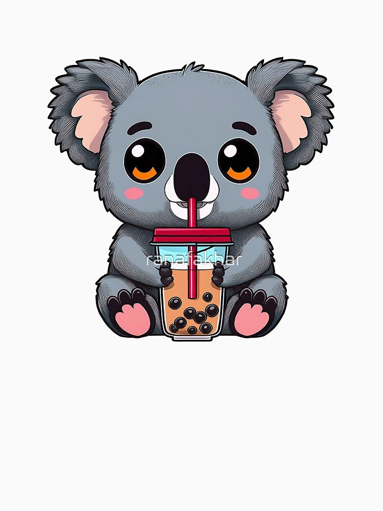 Kawaii Koala Drinking Boba by ranafakhar