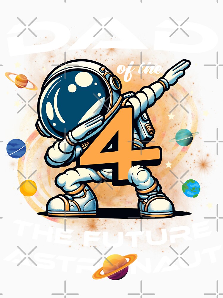 Dad Of The Birthday Boy 4 Years Future Astronaut Theme by Jungle Hub