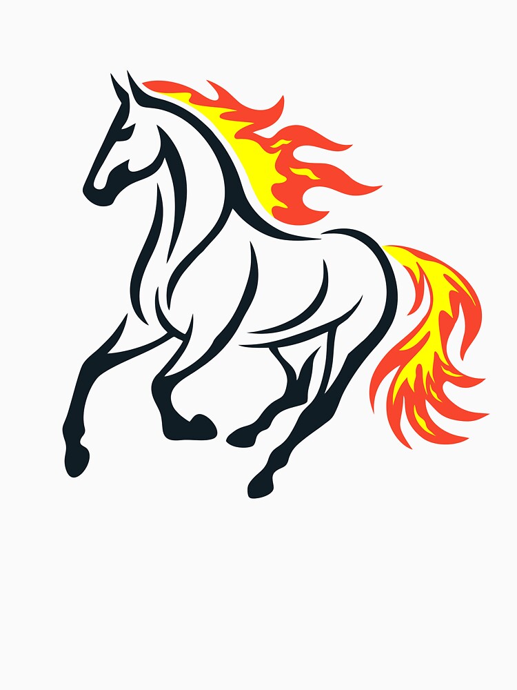 Fire Horse | Minimal Horse With Flames by Hydravisions