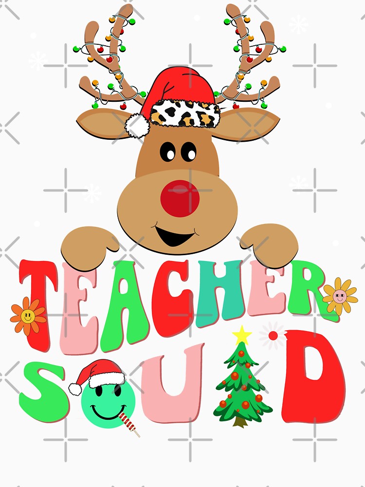 teacher christmas reindeer shirt , matching teacher squad christmas crew grovvy shirt by ZAIN JAMAL