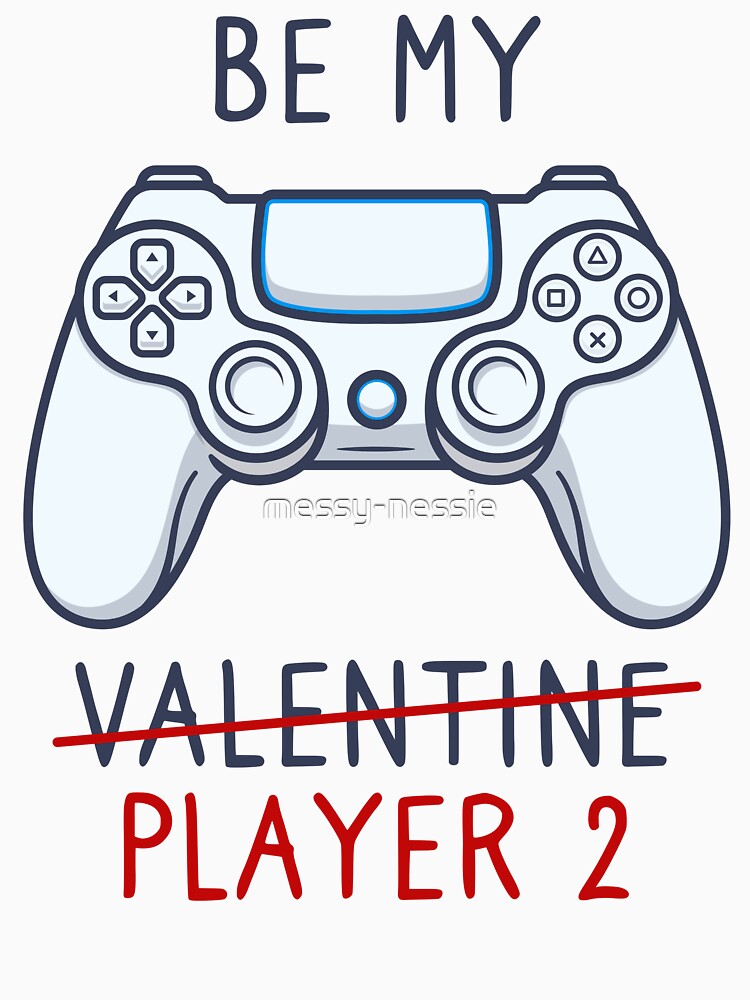 Player 2 Valentine gift | Gamer couple controller design by messy-nessie