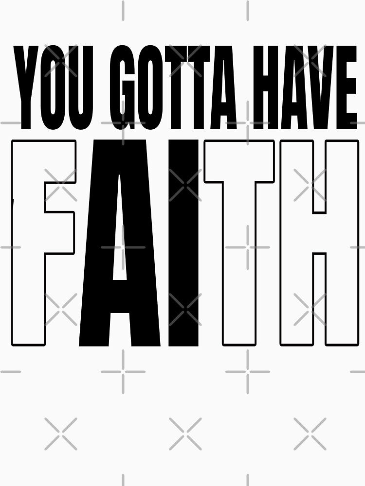 FAITH AI Contrast | Minimalist Ironic 80s Style Art by REAL IRISH GIFTS