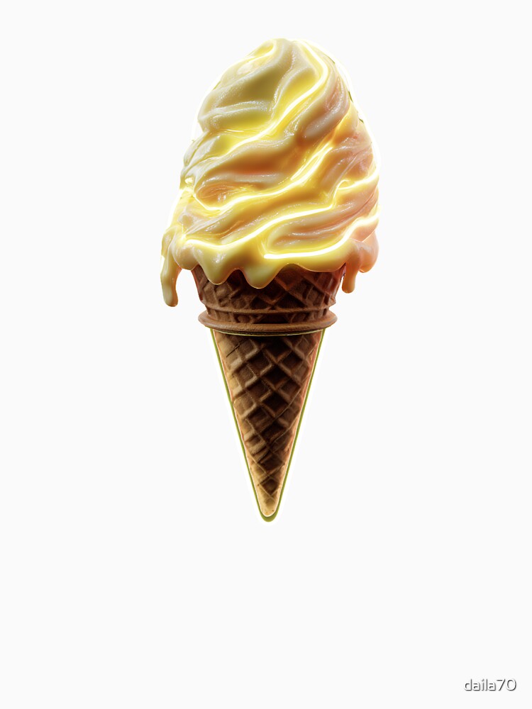 Neon Lemon Ice Cream Glow Cone by daila70