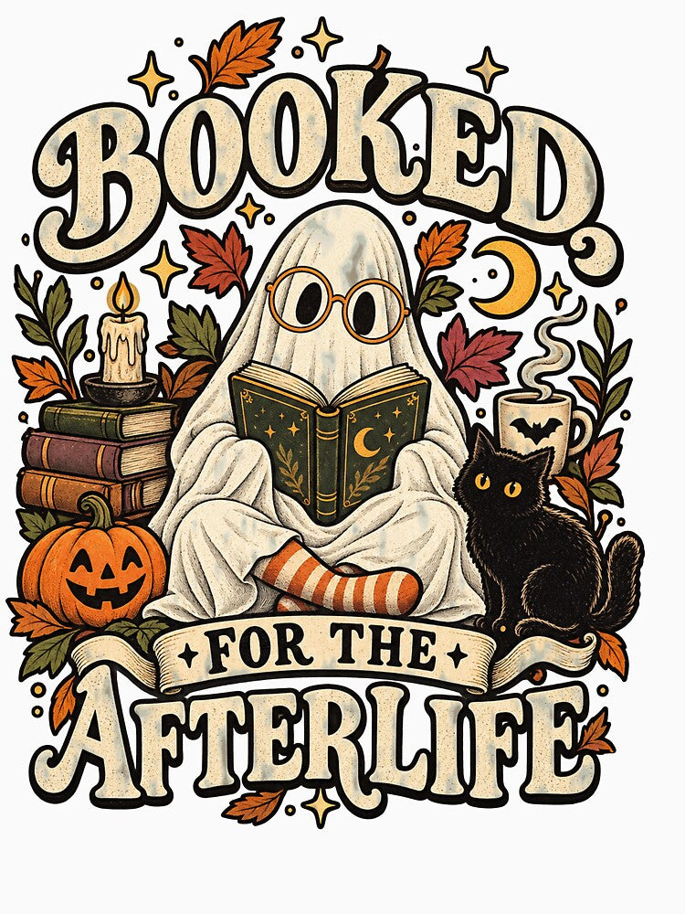Booked for the Afterlife Cozy Reading Ghost by KireVeronica