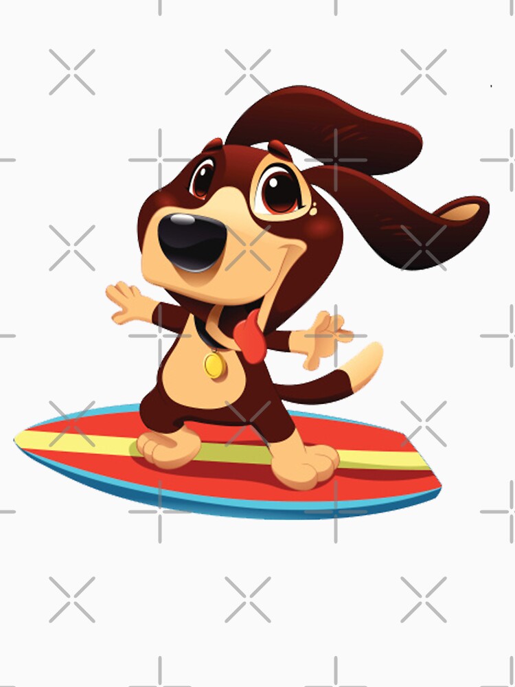 dog on surfboard by SRedha