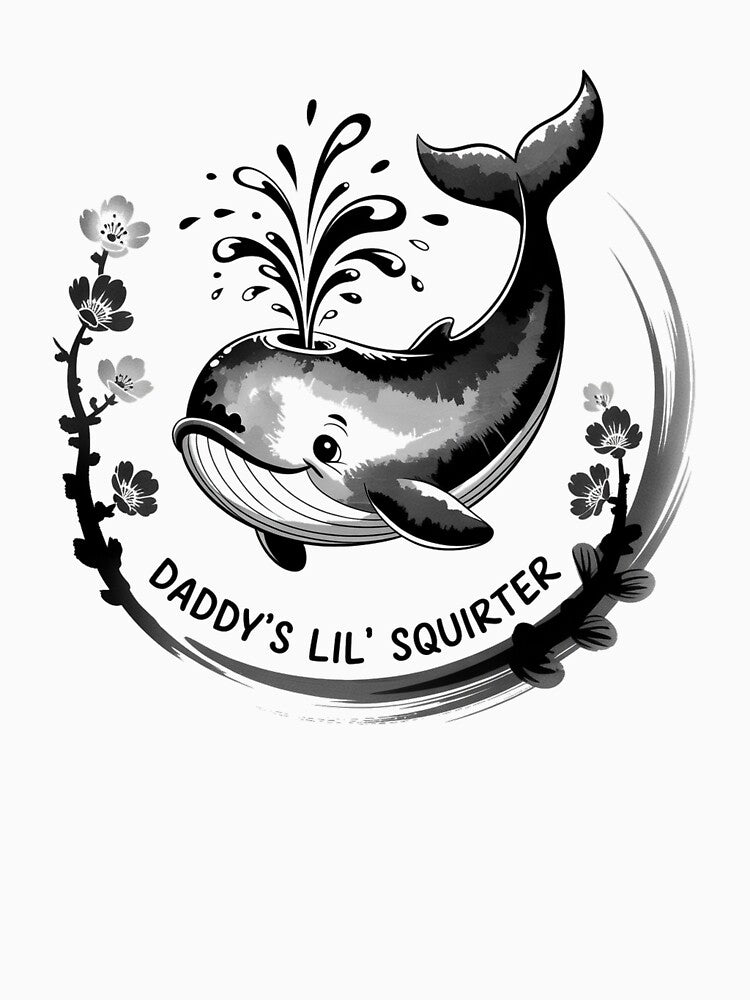 Cute Baby Whale Ink Wash Art by Bloomkept