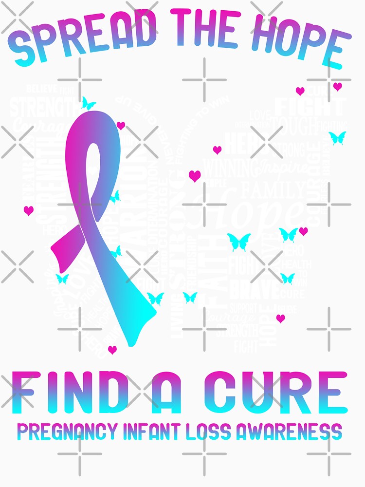 Butterfly Ribbon Spread The Hope Find A Cure Pregnancy Infant Loss Awareness by Tadmab