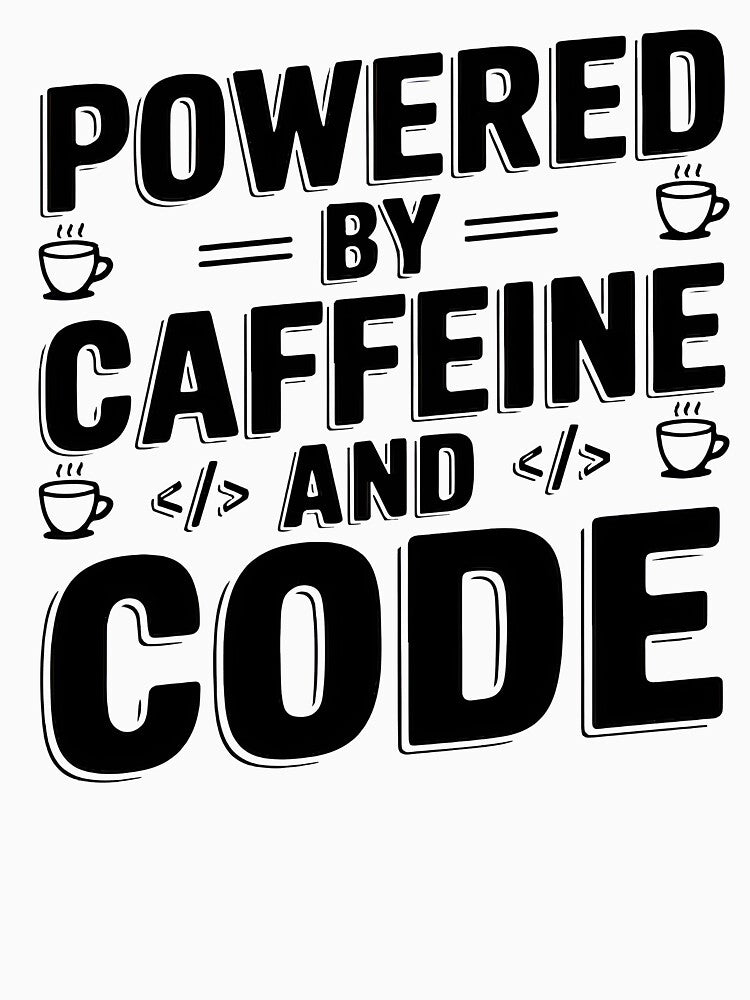 Powered By Caffeine And Code Funny Programmer Coding Coffee Design by Zenith Design