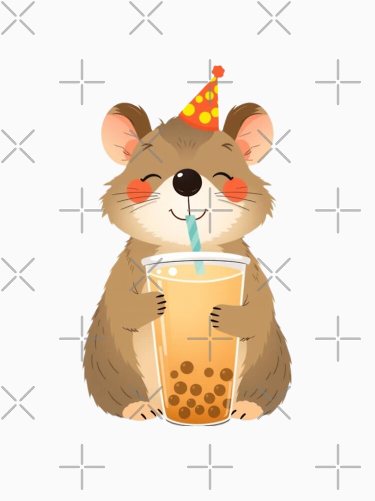 Quokka Boba tea milktea Party Hat happy birthday kawaii gift funny christmas happy by CheeseBlueprint