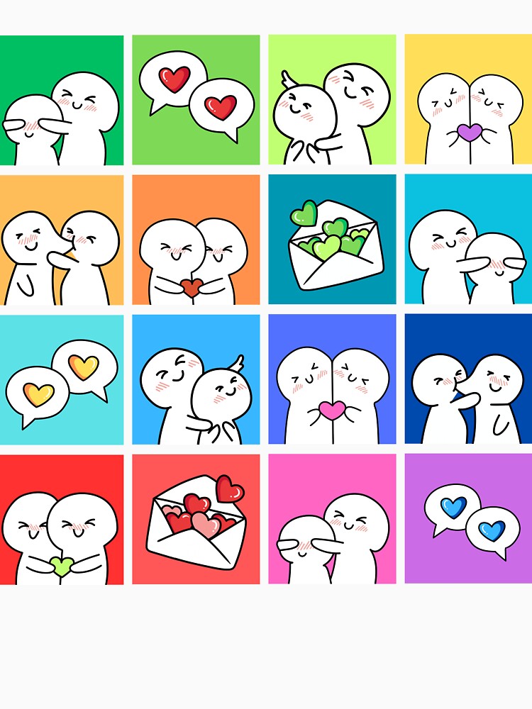 Adorable Meme Couple Heart Matching Design for Lovers by BunBuntheDog-