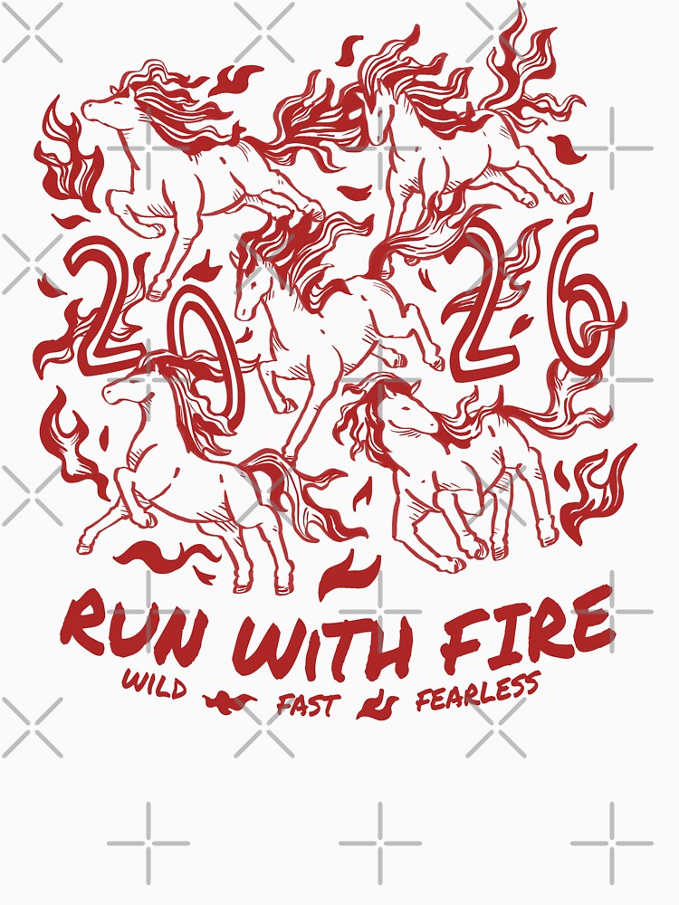 Run with Fire Chinese New Year Fire Horse 2026 - White by jepchan