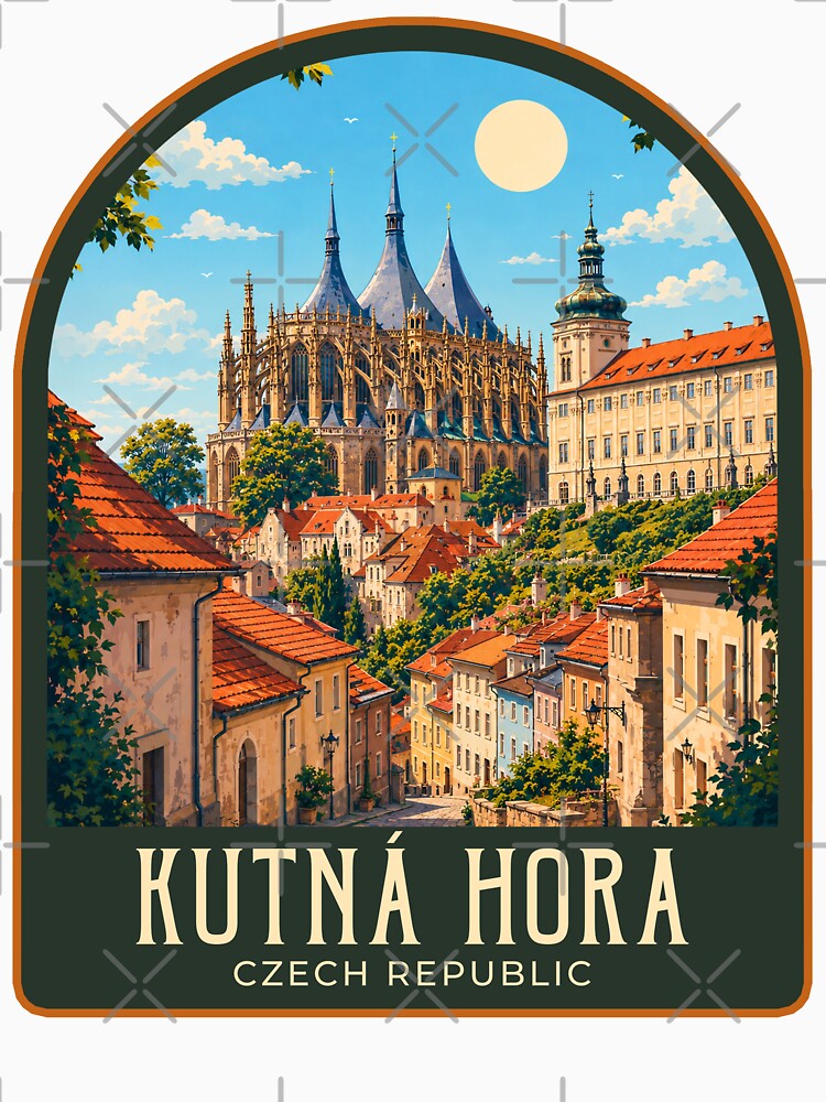 Kutná Hora Vintage Travel Illustration by HomeLivingCo