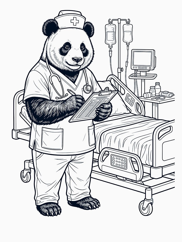 Vintage Panda Nurse Animal Lover by TerryConnells
