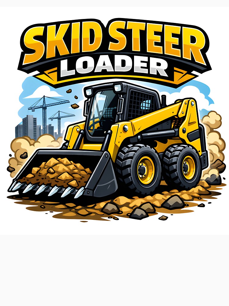 Construction Vehicles - Skid Steer Loader Vintage Retro Design by VintageImageInc