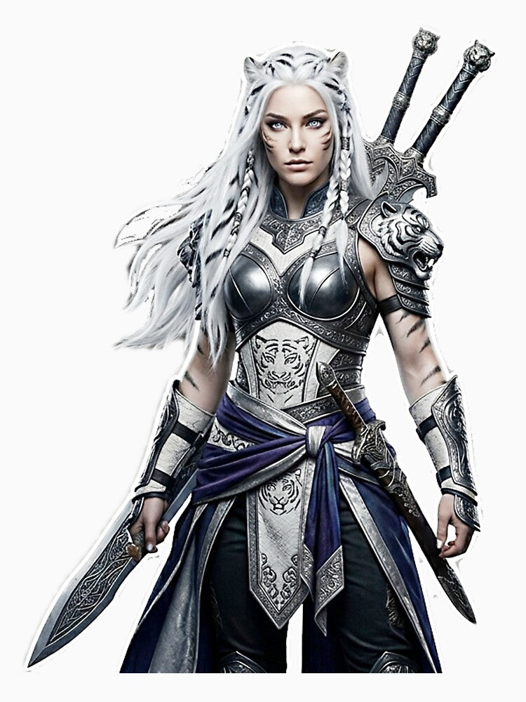The White Tiger warrior uses two swords. by HD3284