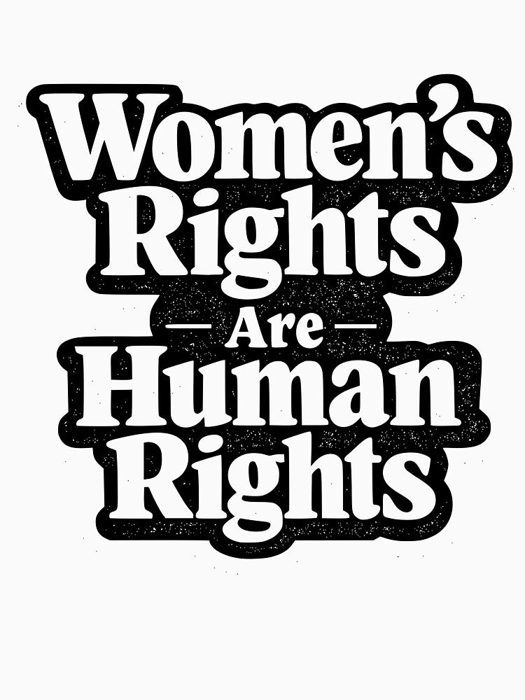 Women's Rights Are Human Rights Distressed Vintage Typography T-Shirt | Feminist Empowerment by Velora Printss