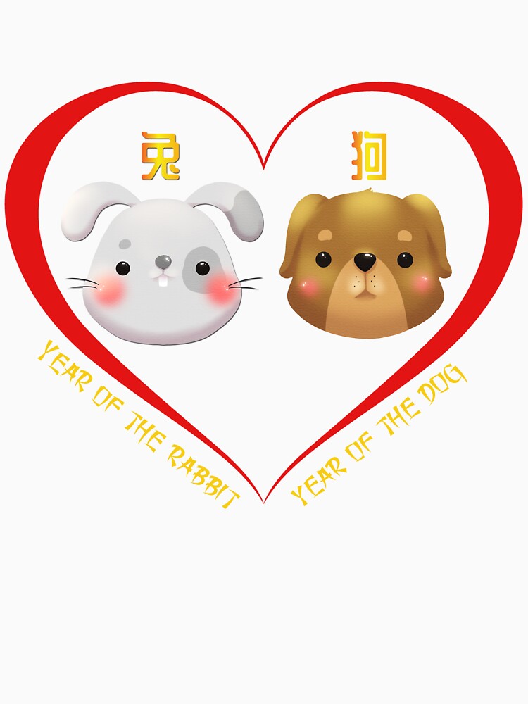 Year Of The Rabbit And Year Of The Dog Couples Cute Chinese Zodiac Animals by Karry-Pat