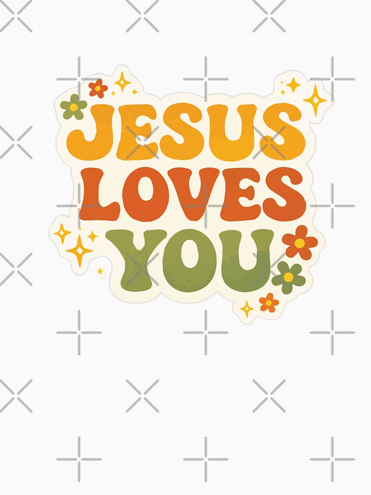 Groovy "Jesus Loves You" Retro Christian Sticker | 70s Bubble Font Waterproof Vinyl Decal | Faith Based Inspirational Gift by FaithCreatives