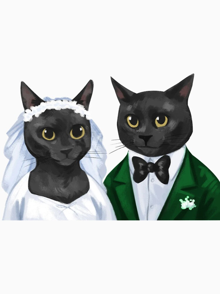 Funny Just Married Couple Cat Lover Cat Couple, Married Couple by PoojaSami