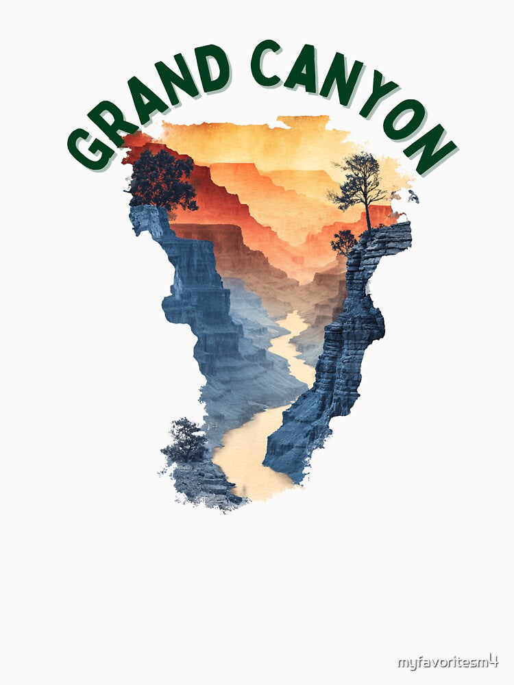Grand Canyon National Park Watercolor Landscape Travel Adventure Design by myfavoritesm4