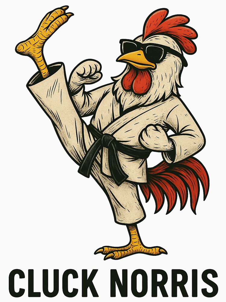 Cluck Norris – Funny Karate Rooster Design by gumplovitz