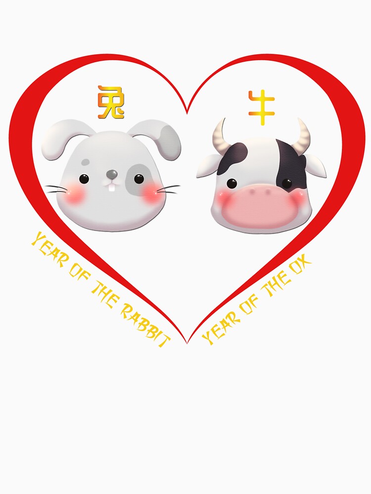 Year Of The Rabbit And Year Of The Ox Couples Cute Chinese Zodiac Animals by Karry-Pat