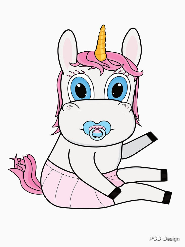 Cute unicorn baby with pink mane by POD-Design