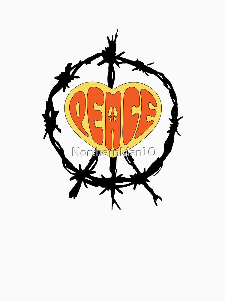 Retro Peace Heart – Hippie Groovy 70s Style Design by NorthernMan10