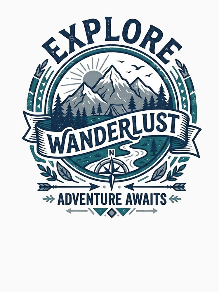 Explore Adventure Awaits Outdoor Nature Emblem by Owcomm