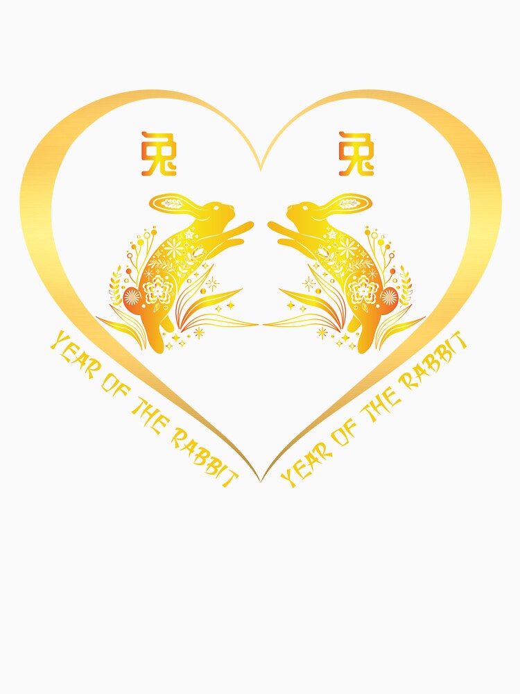 Year Of The Rabbit And Year Of The Rabbit Couples Golden Chinese Zodiac Animals by Karry-Pat