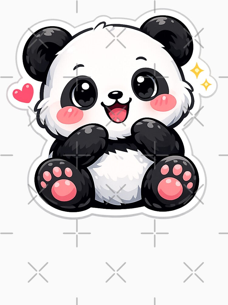 Cute Smiling Panda Sticker | Kawaii Panda Cartoon | Adorable Animal Decal by Sidra digital art 8277237
