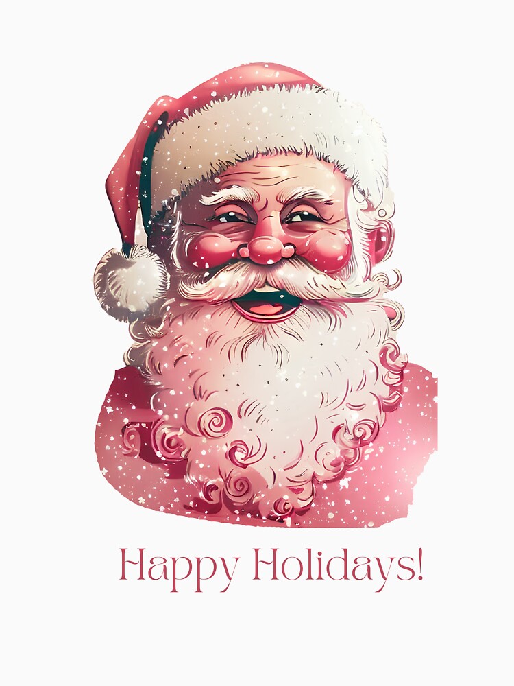 Retro Vintage Pink Santa Claus  02 by printiesart