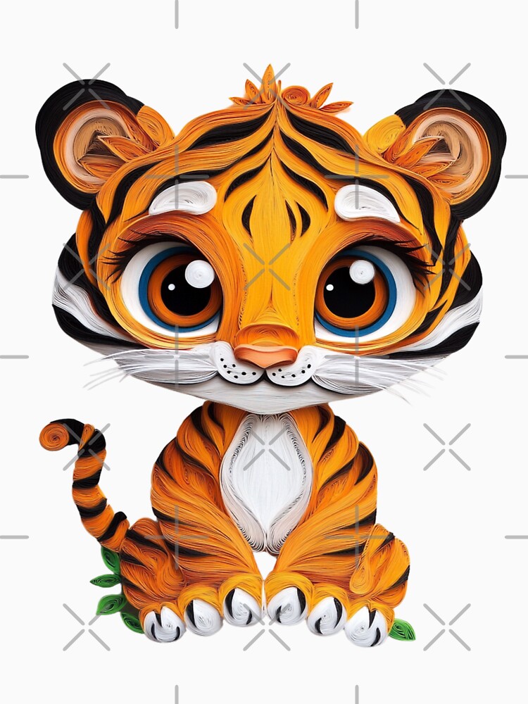 Cute Kawaii Baby Tiger by PrintsByFrank