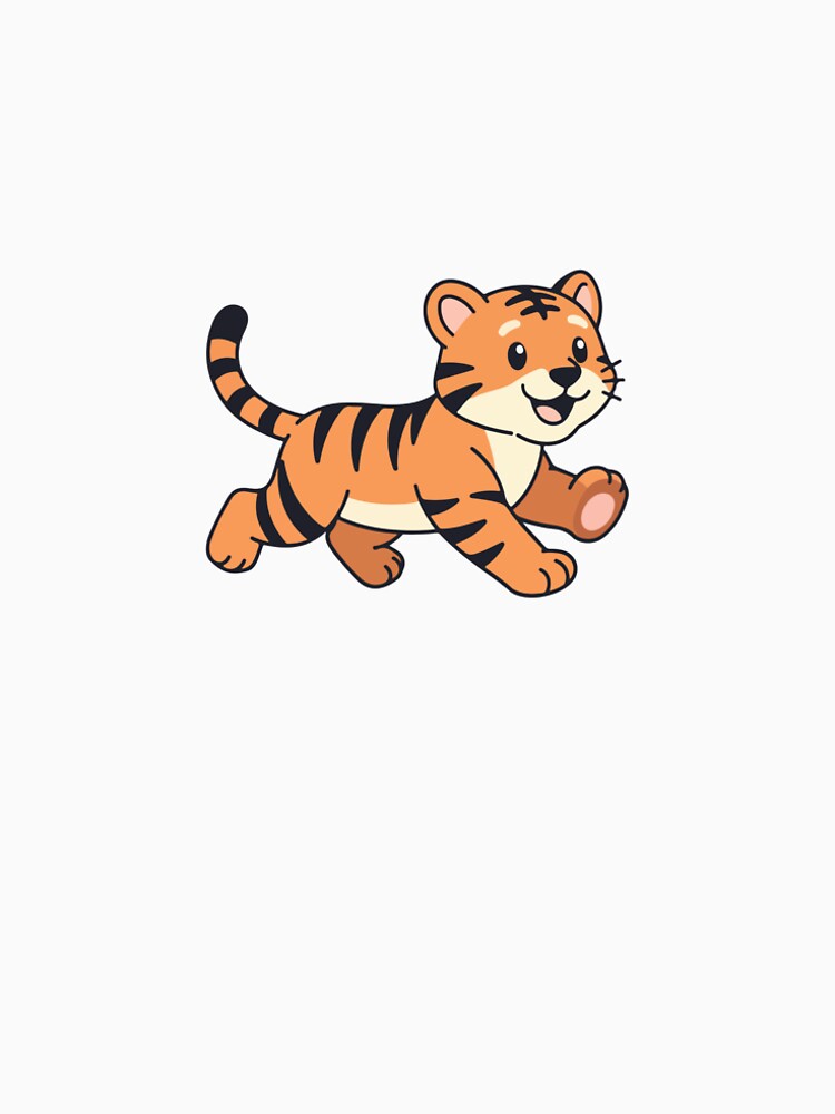 Cute Cartoon Tiger Cub Adorable Chibi Baby Tiger Art by SolutionsArt