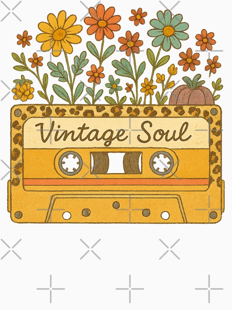 Vintage Soul Retro Cassette Tape Floral by Adrian Kane