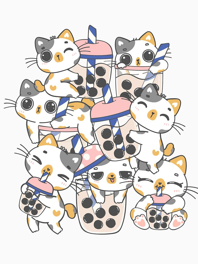 Kawaii Boba Cat by NaomiDesignz