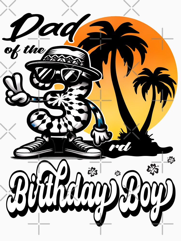 Dad of 3rd Birthday Boy Aloha Hawaiian Hawaii by Jungle Hub