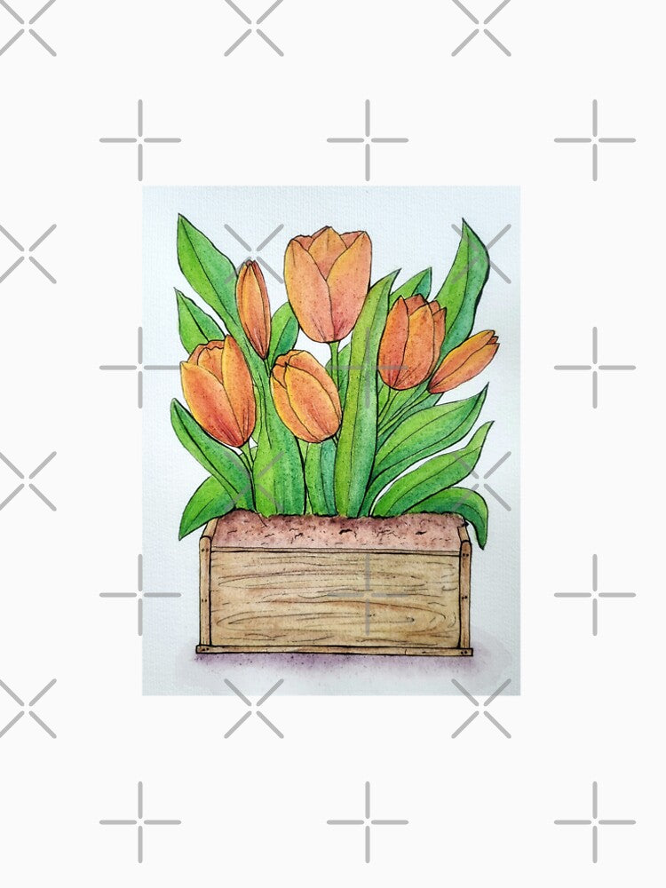 Orange tulip bundle by Paintedhues