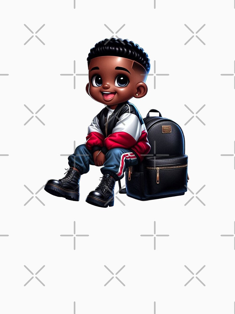 Cute African American Boy Digital Artwork by Lulunza