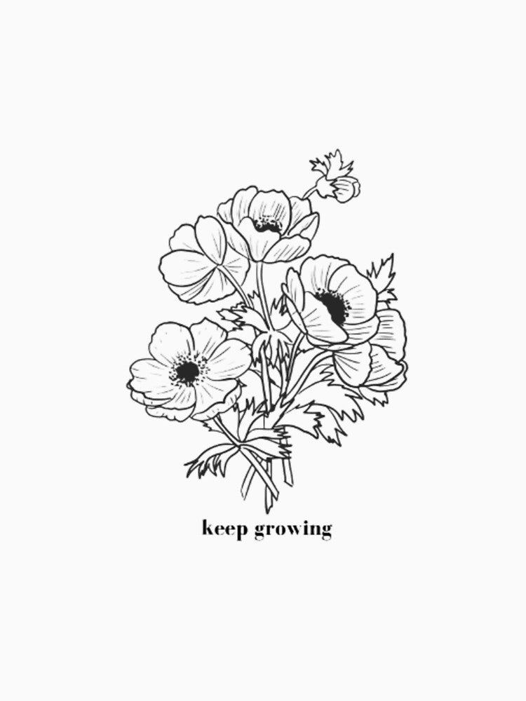 keep growing - Minimalist Wildflower Aesthetic by NovaVesta