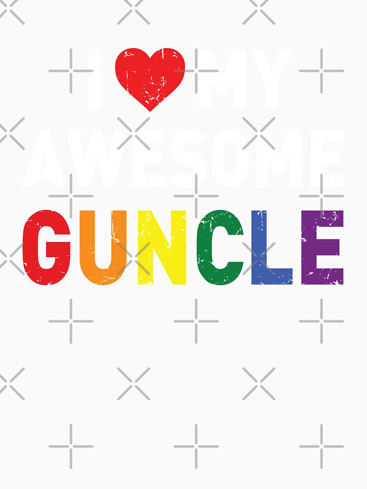 I Love My Awesome Guncle I Heart Love My Gay Uncle Gift by MarOlv