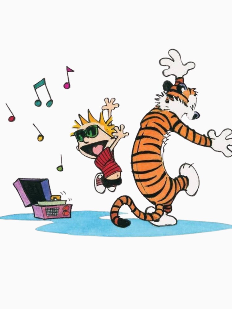 Calvin And Hobbes Dance Party – Retro Comic Duo & Music Vibes Illustration by pellamfeferr