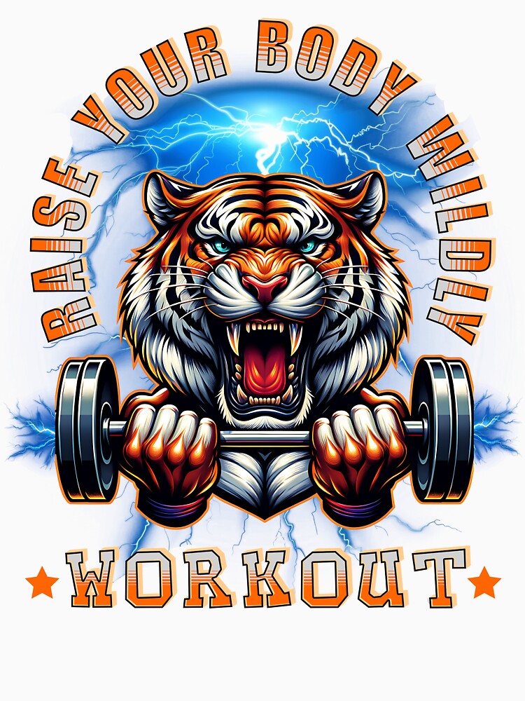 Cartoon Tiger Gym Workout by FunCartoonSpot
