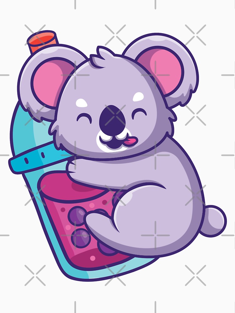 Cute Koala Drinking Boba Kawaii Cartoon by lettersbysid