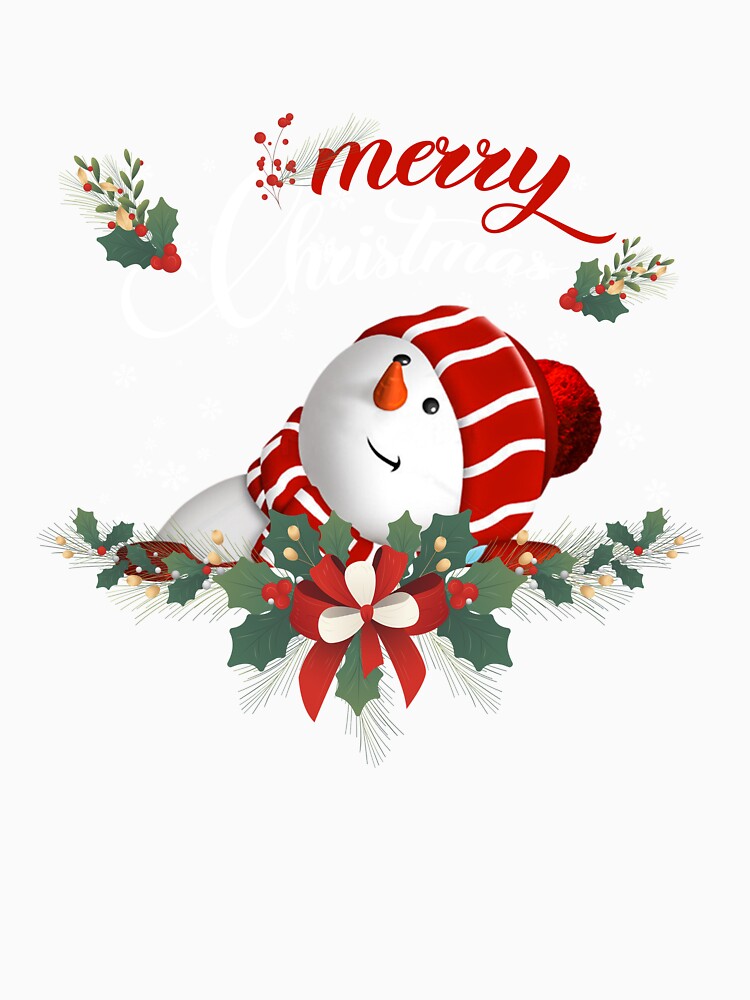 Merry Christmas With Snowman by UnknownArtistt