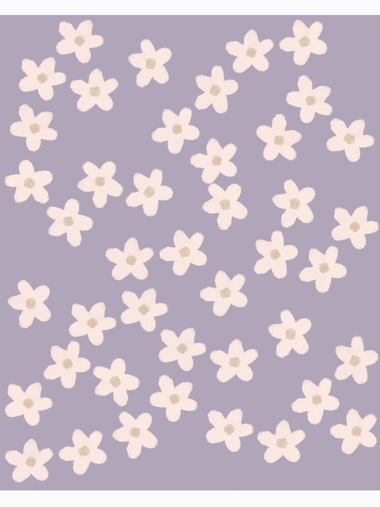 Spring Floral Daisy Print in Pastel Purple by WildeandCo